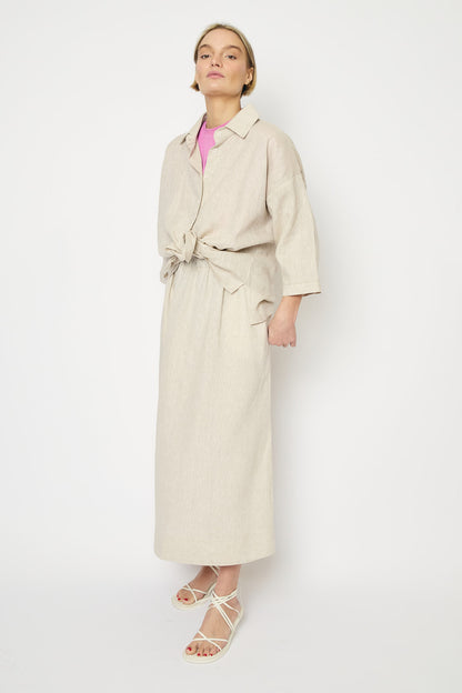 RE/BORN Antwerp Maïté Evergreen Linen shirt Raw Linen