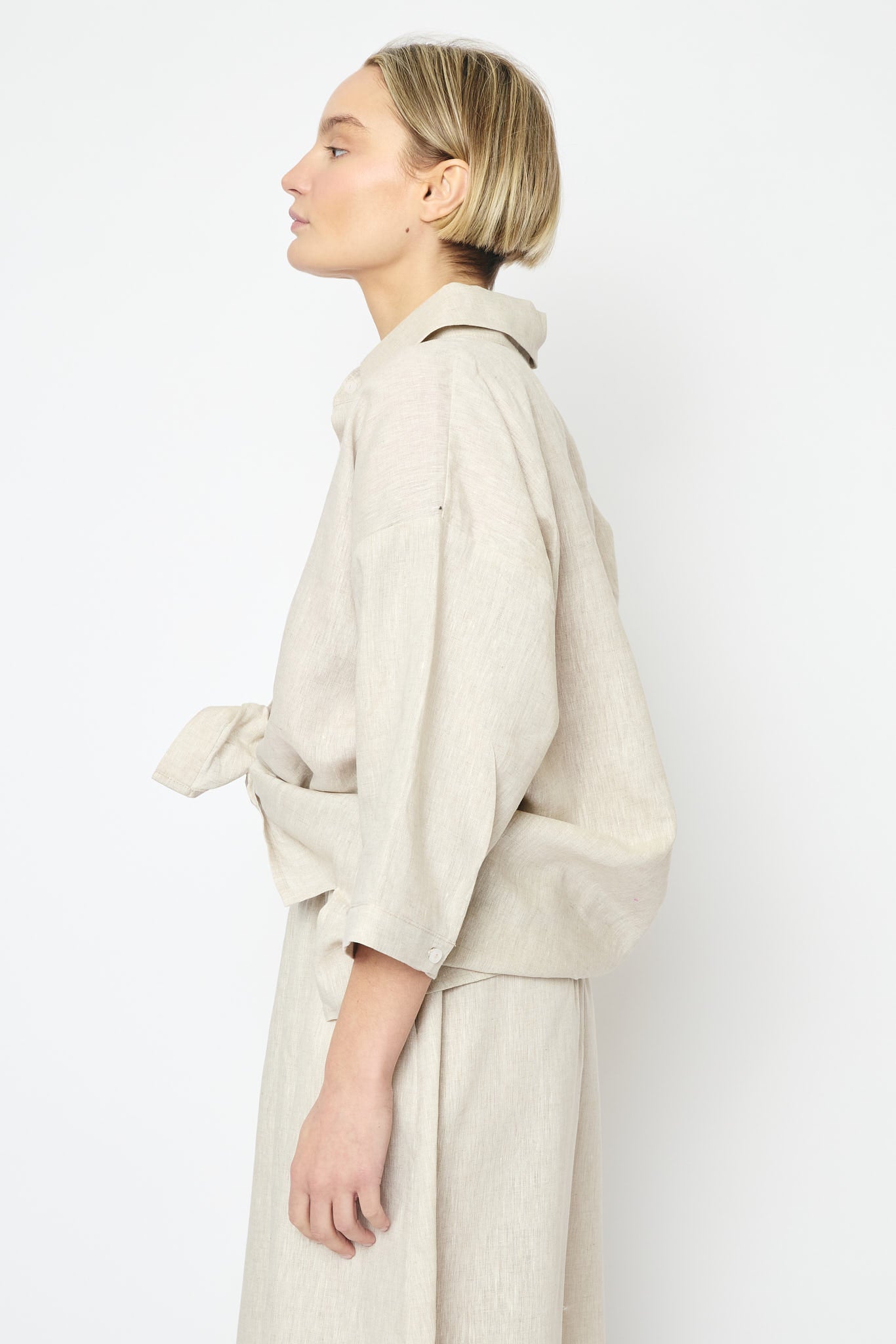 RE/BORN Antwerp Maïté Evergreen Linen shirt Raw Linen