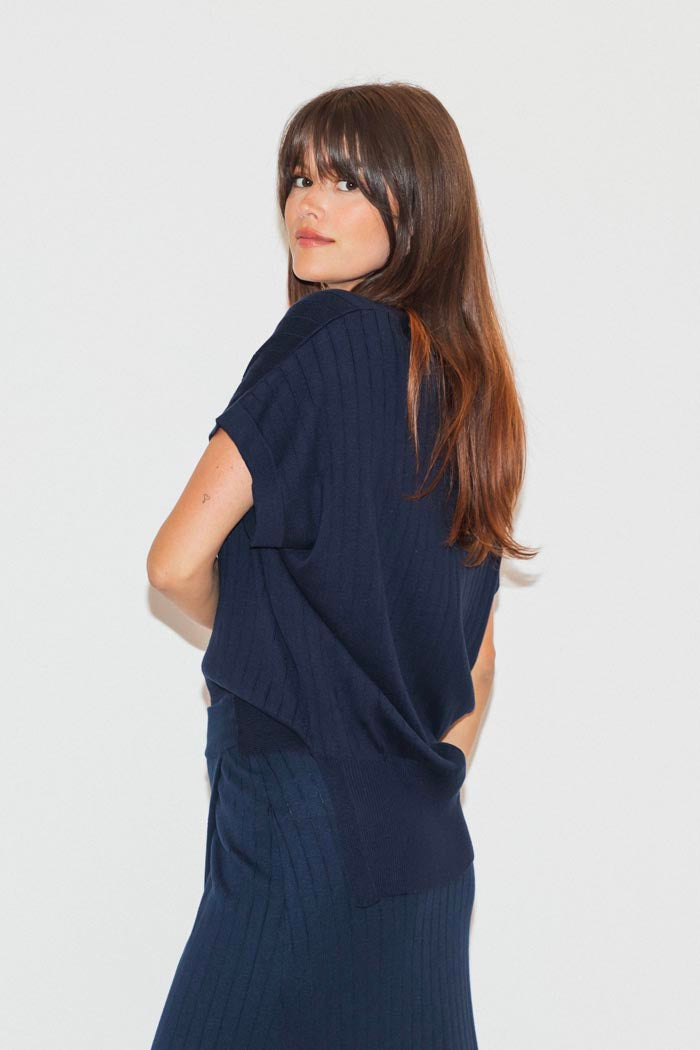 RE/BORN Antwerp Noor blouse/ top Dark Blue