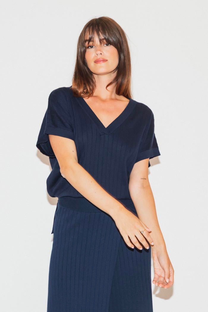 RE/BORN Antwerp Noor blouse/ top Dark Blue