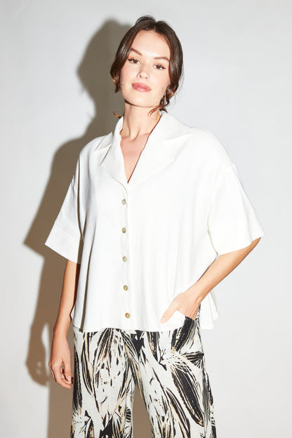 RE/BORN Antwerp Oceane shirt Crème