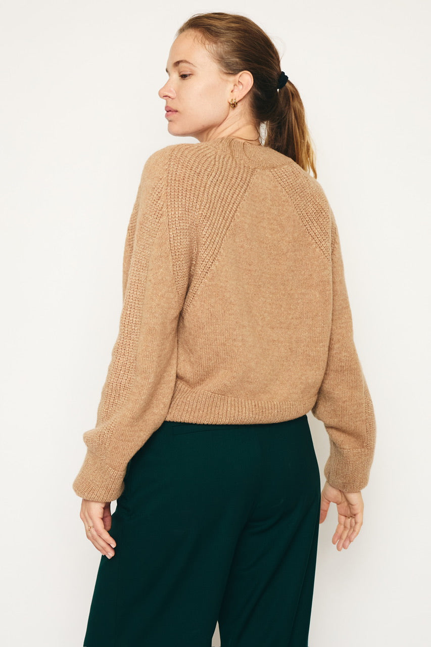 RE/BORN Antwerp Odette ronde hals sweater Camel