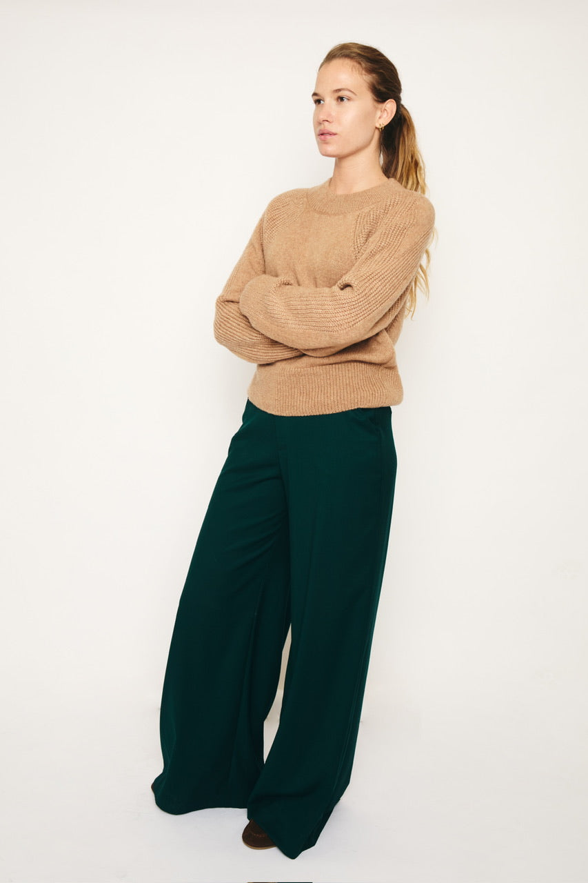 RE/BORN Antwerp Odette ronde hals sweater Camel