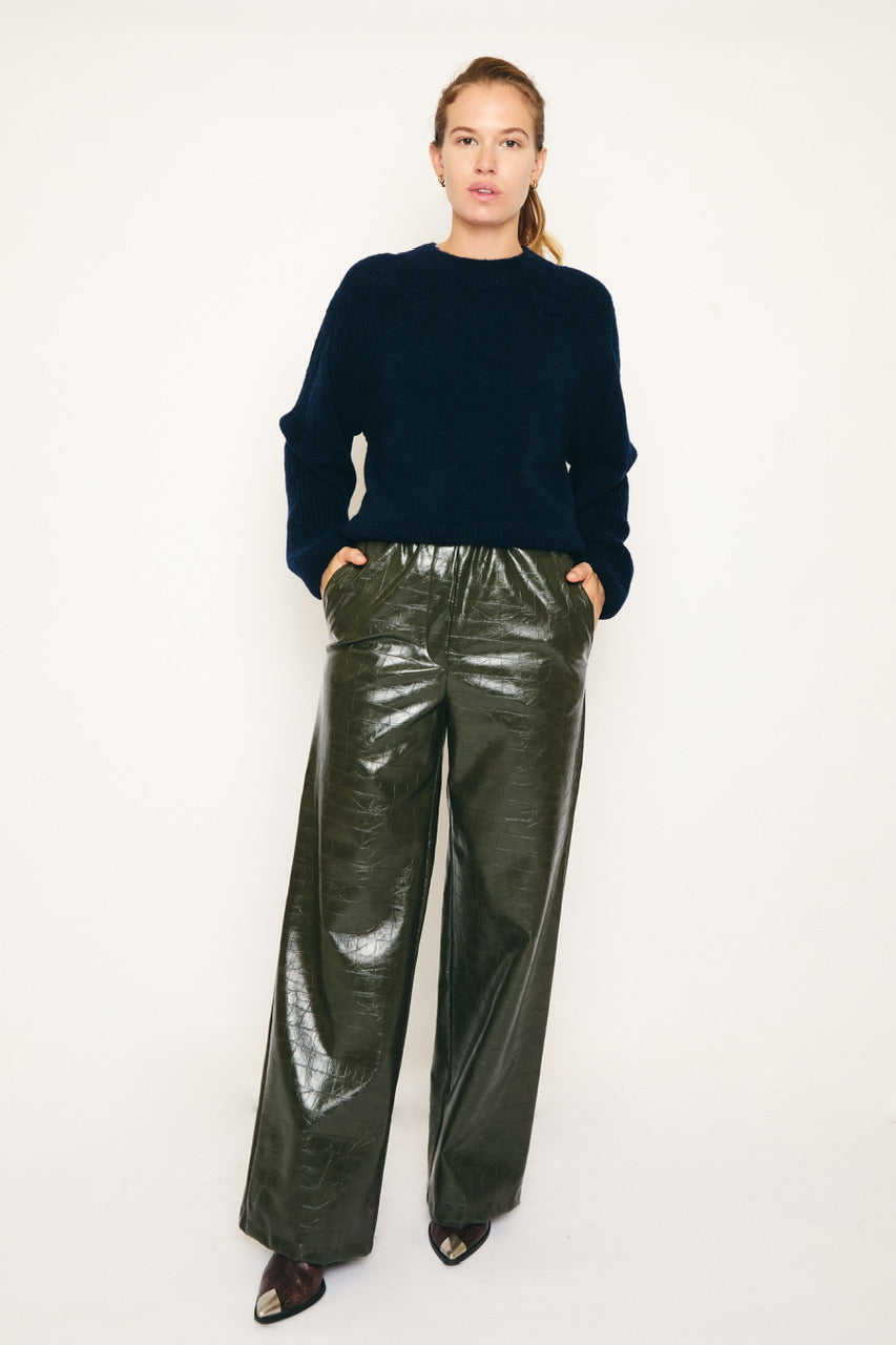 RE/BORN Antwerp Odette ronde hals sweater Dark Blue