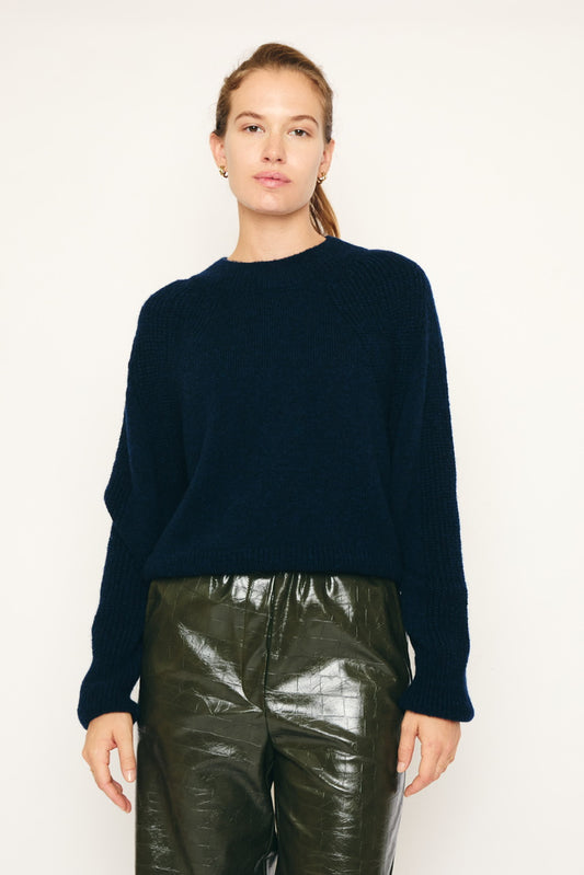 RE/BORN Antwerp Odette ronde hals sweater Dark Blue