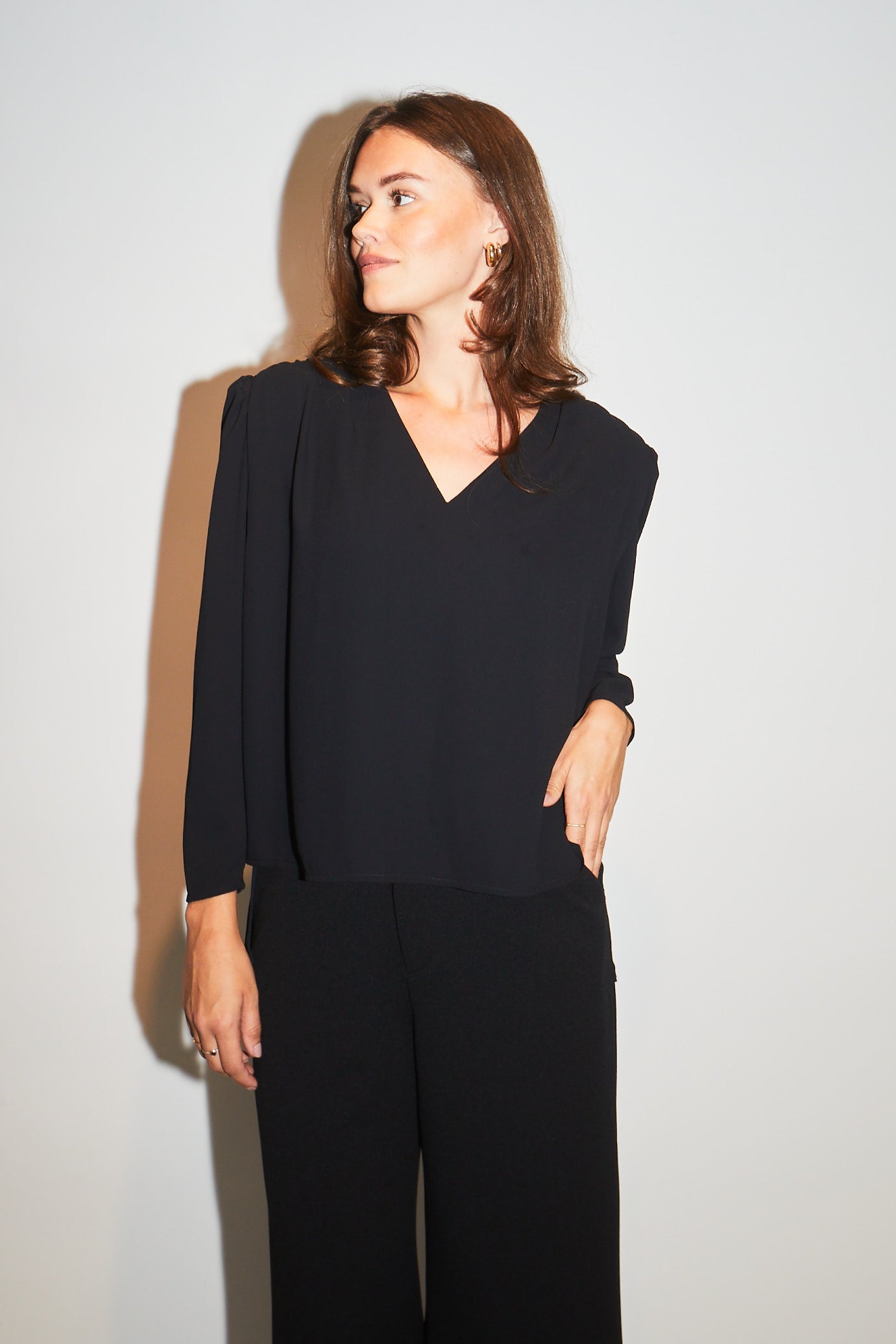 RE/BORN Antwerp Paloma blouse/ top Black