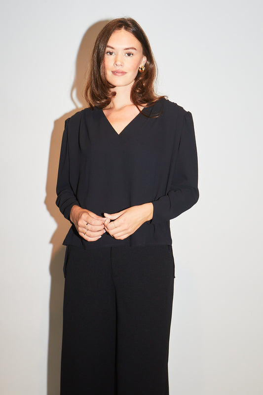 RE/BORN Antwerp Paloma blouse/ top Black