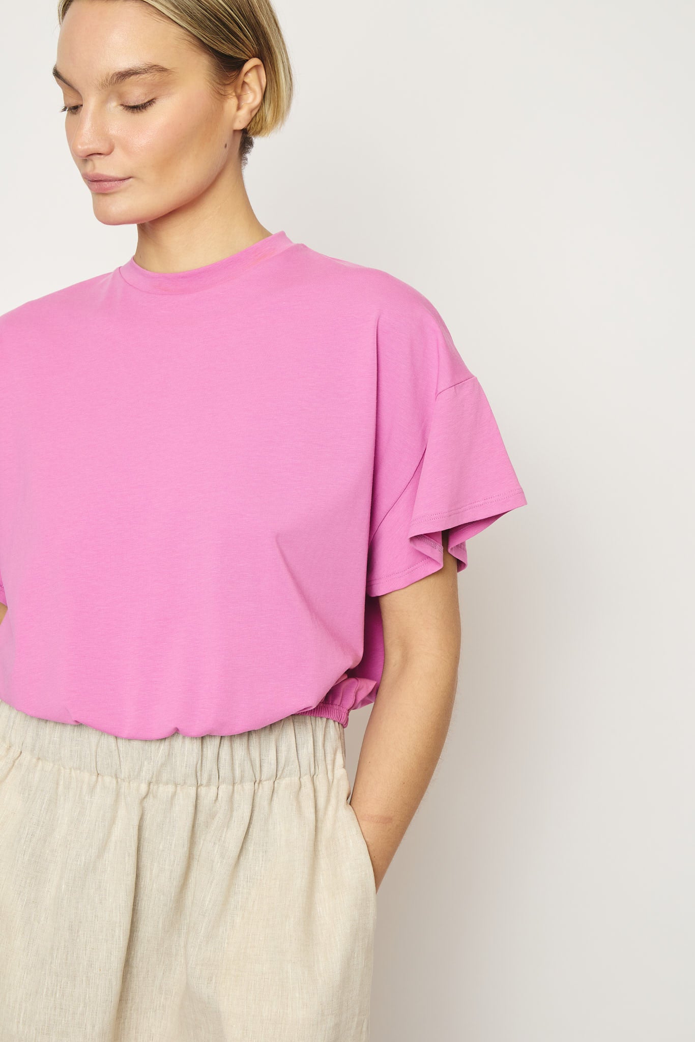 RE/BORN Antwerp Raffa t-shirt Berry Pink