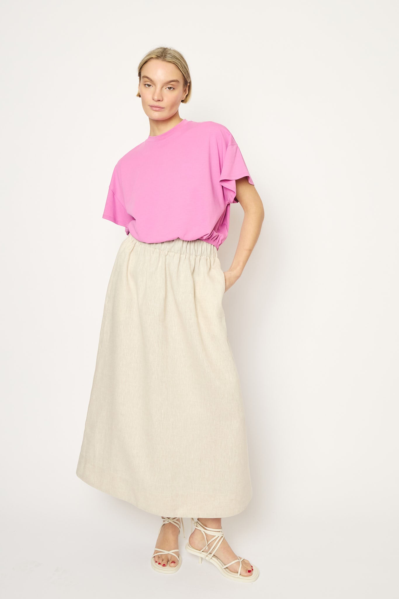 RE/BORN Antwerp Raffa t-shirt Berry Pink