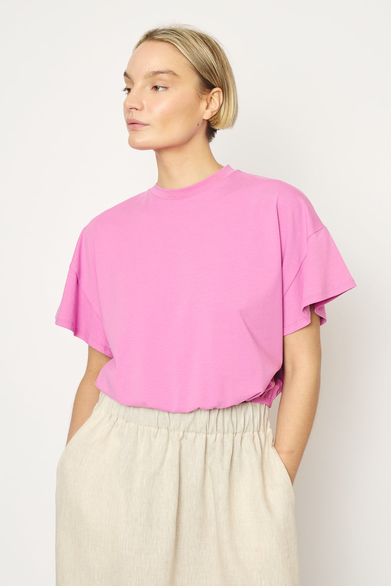 RE/BORN Antwerp Raffa t-shirt Berry Pink