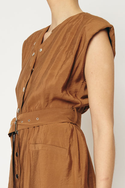 RE/BORN Antwerp Ruth dress Camel