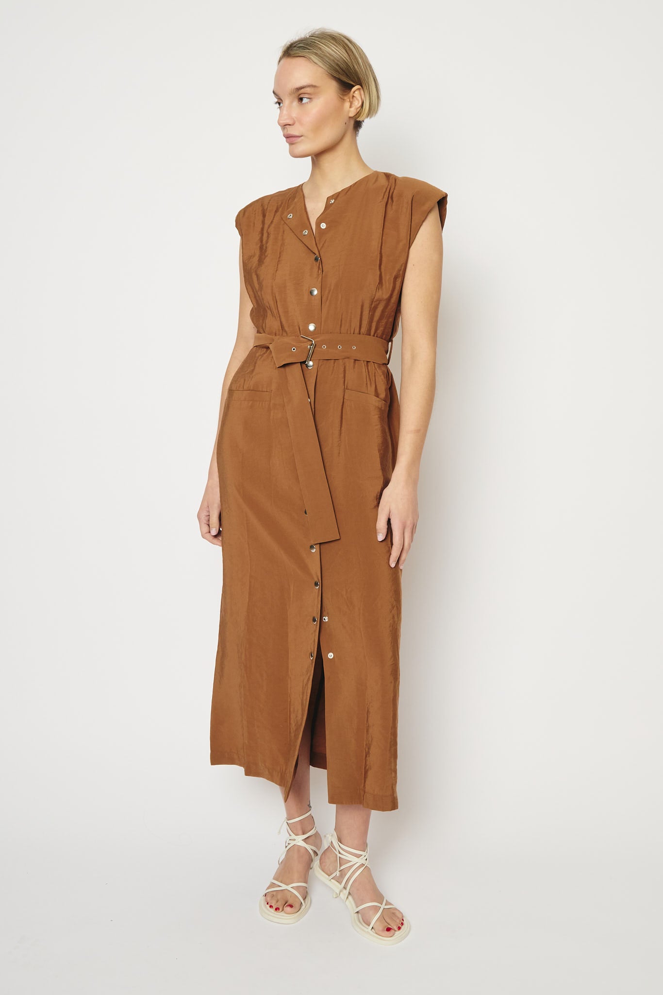RE/BORN Antwerp Ruth dress Camel