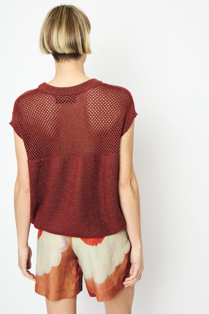 RE/BORN Antwerp Sasha blouse/ top Brick