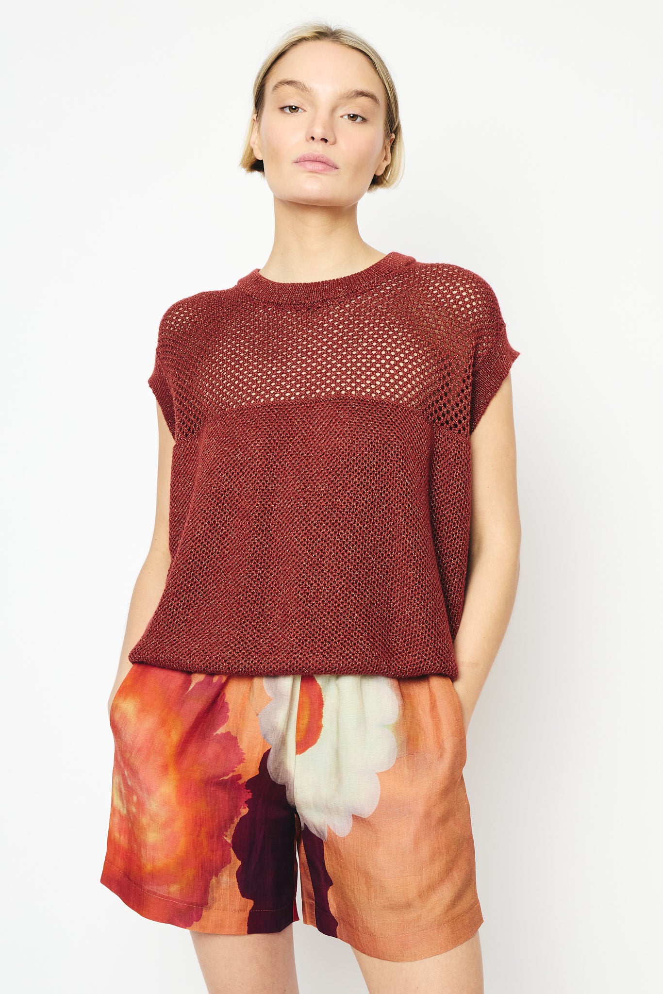 RE/BORN Antwerp Sasha blouse/ top Brick