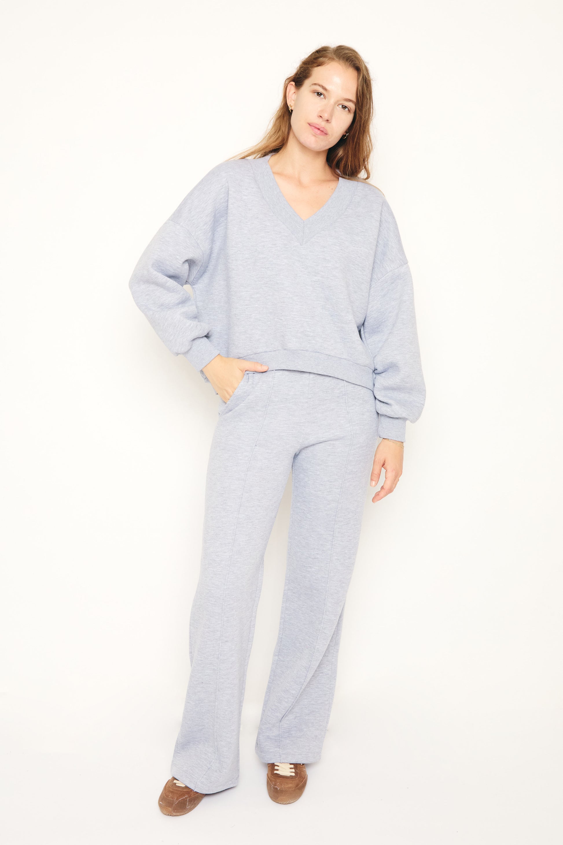 RE/BORN Antwerp Savannah trousers Gray Melange