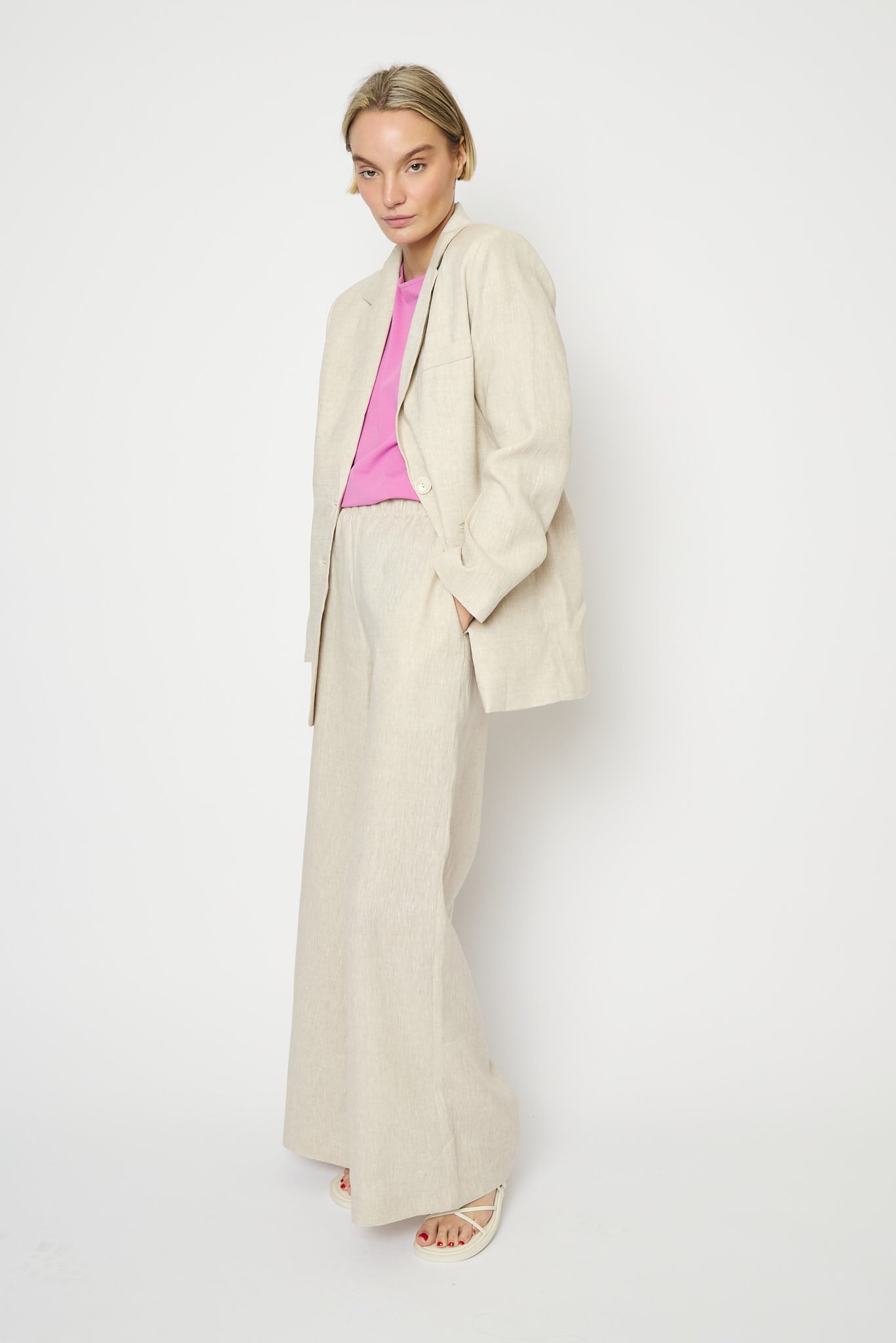 RE/BORN Antwerp Tina Evergreen Linen trousers Raw Linen