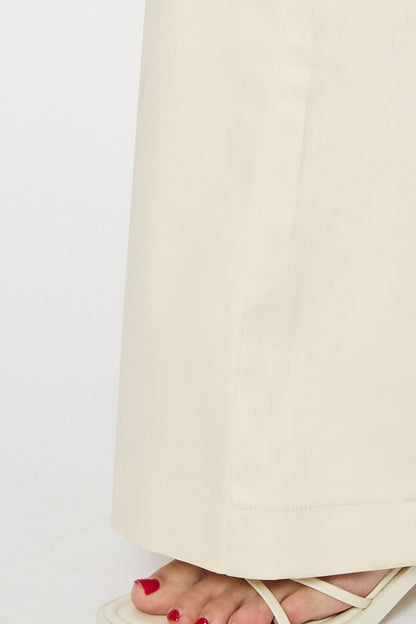 RE/BORN Antwerp Tina Solid Cotton trousers Crème
