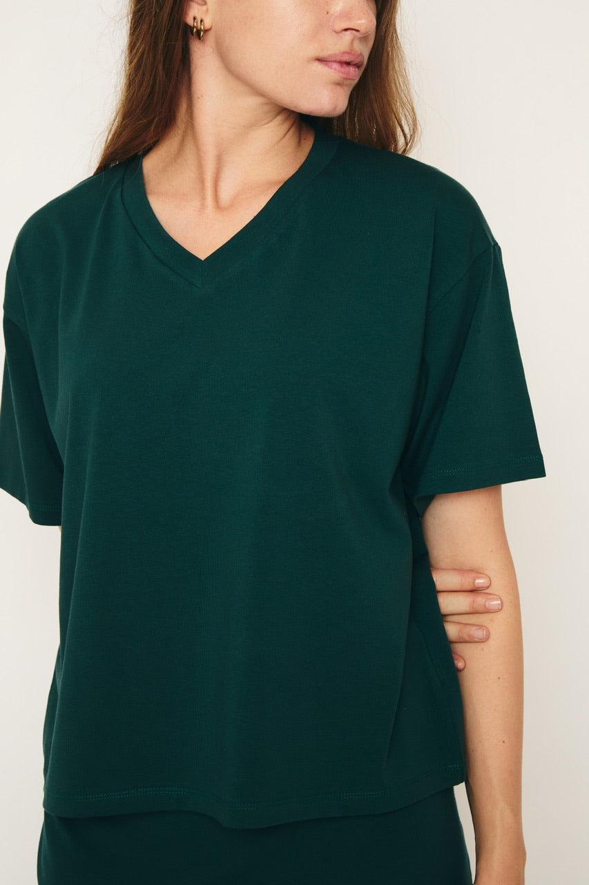 RE/BORN Antwerp Veva t-shirt Forest Green