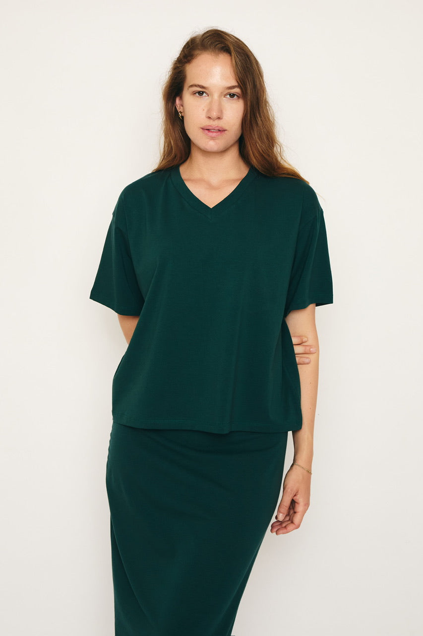 RE/BORN Antwerp Veva t-shirt Forest Green