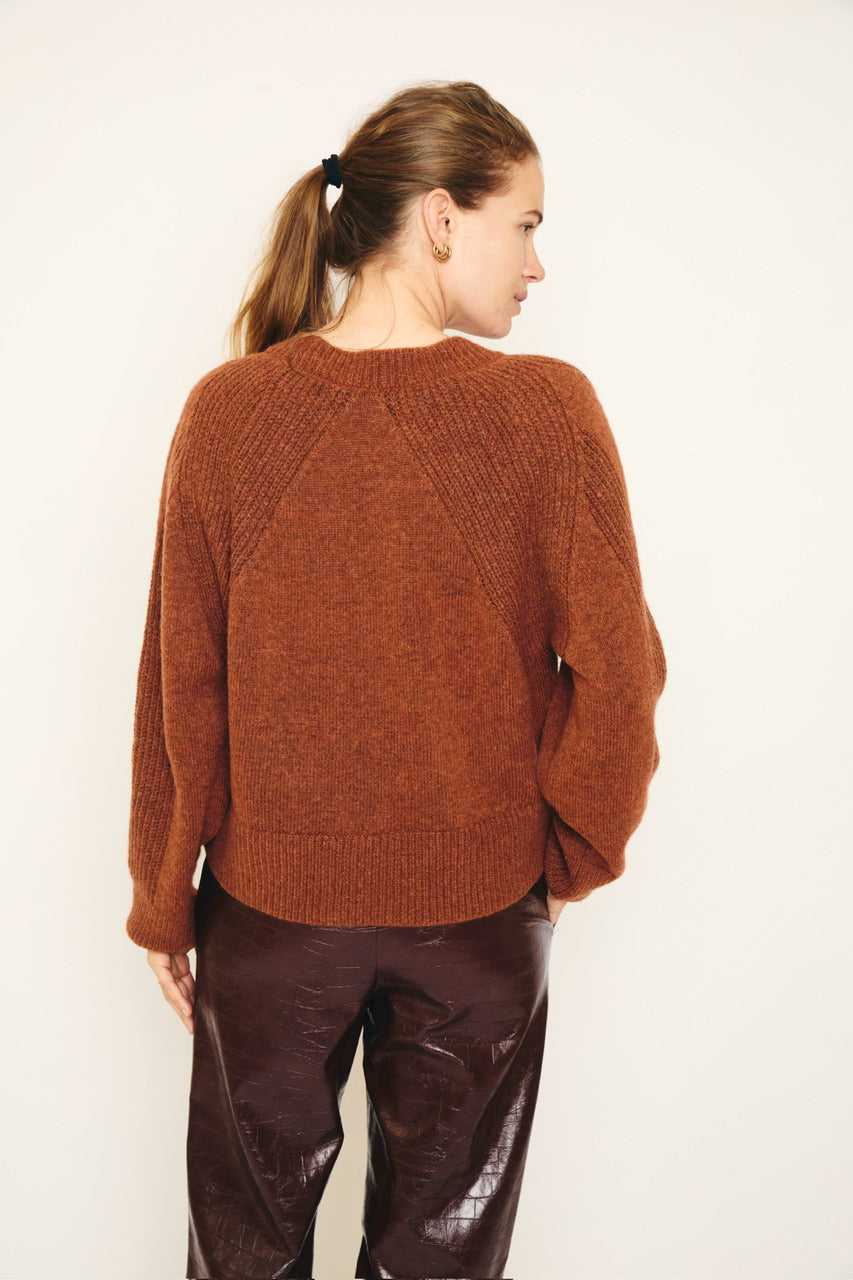 RE/BORN Antwerp Vivienne sweater Burnt Brown