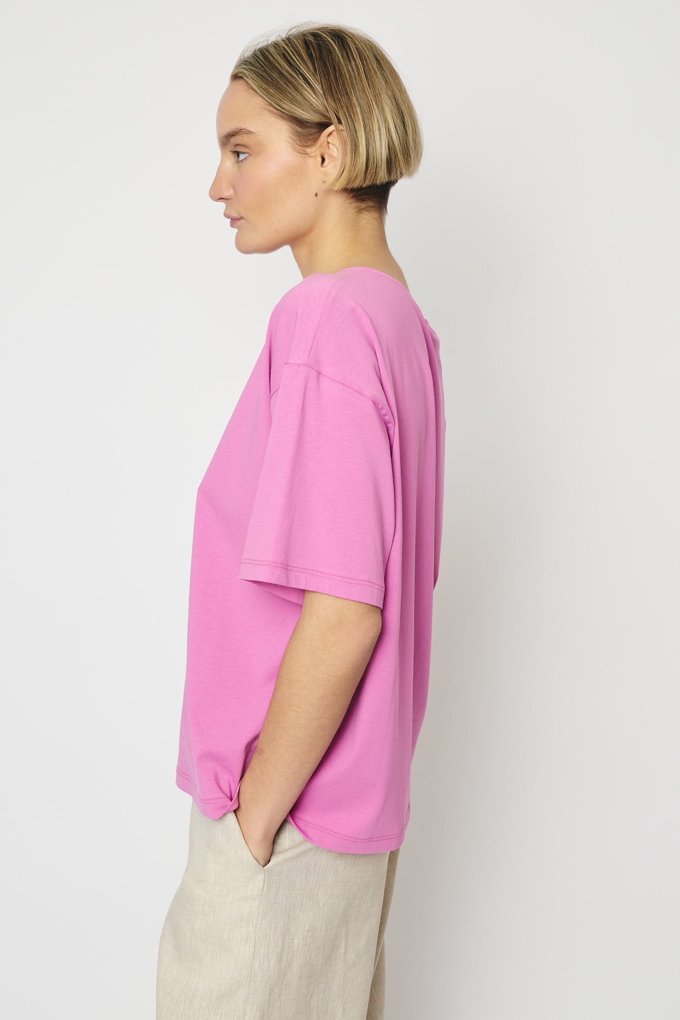 RE/BORN Antwerp Zoe t-shirt Berry Pink