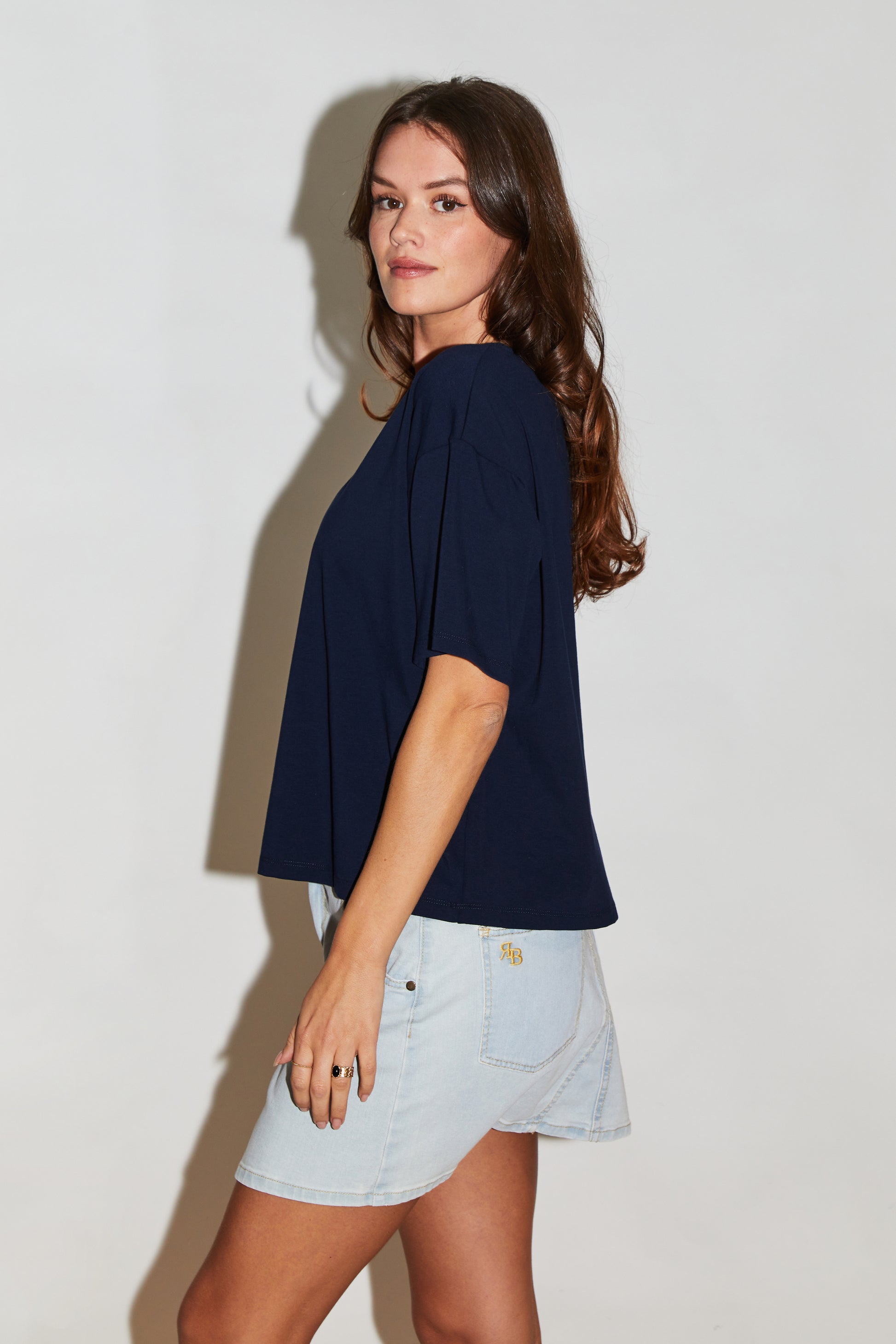 RE/BORN Antwerp Zoe t-shirt Dark Blue