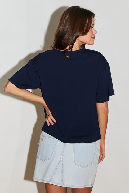 RE/BORN Antwerp Zoe t-shirt Dark Blue