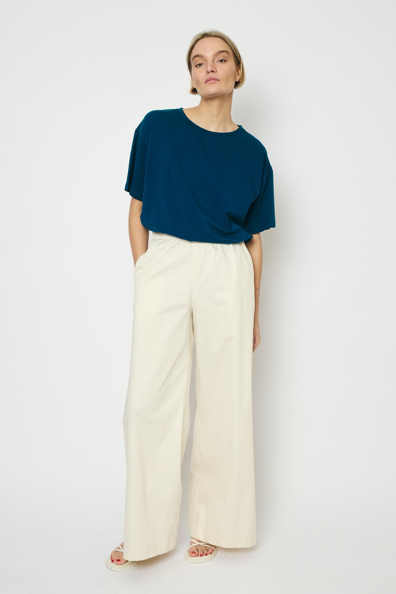 RE/BORN Antwerp Zoe t-shirt Petrol