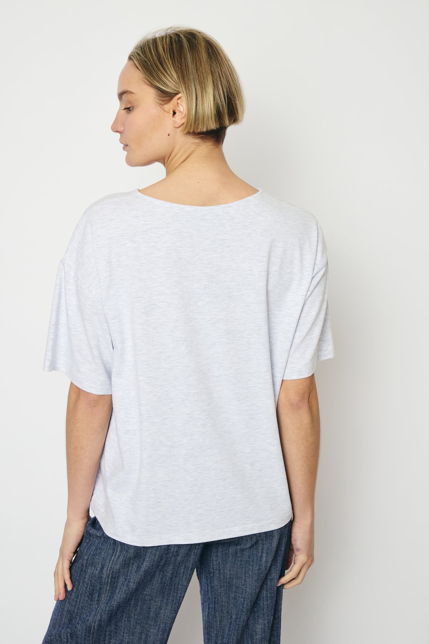 RE/BORN Antwerp Zoe t-shirt White Melange